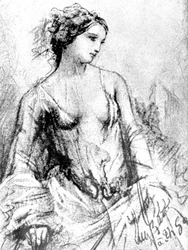 Ritratto di Apollonie Sabatier, amante di Baudelaire nel 1852